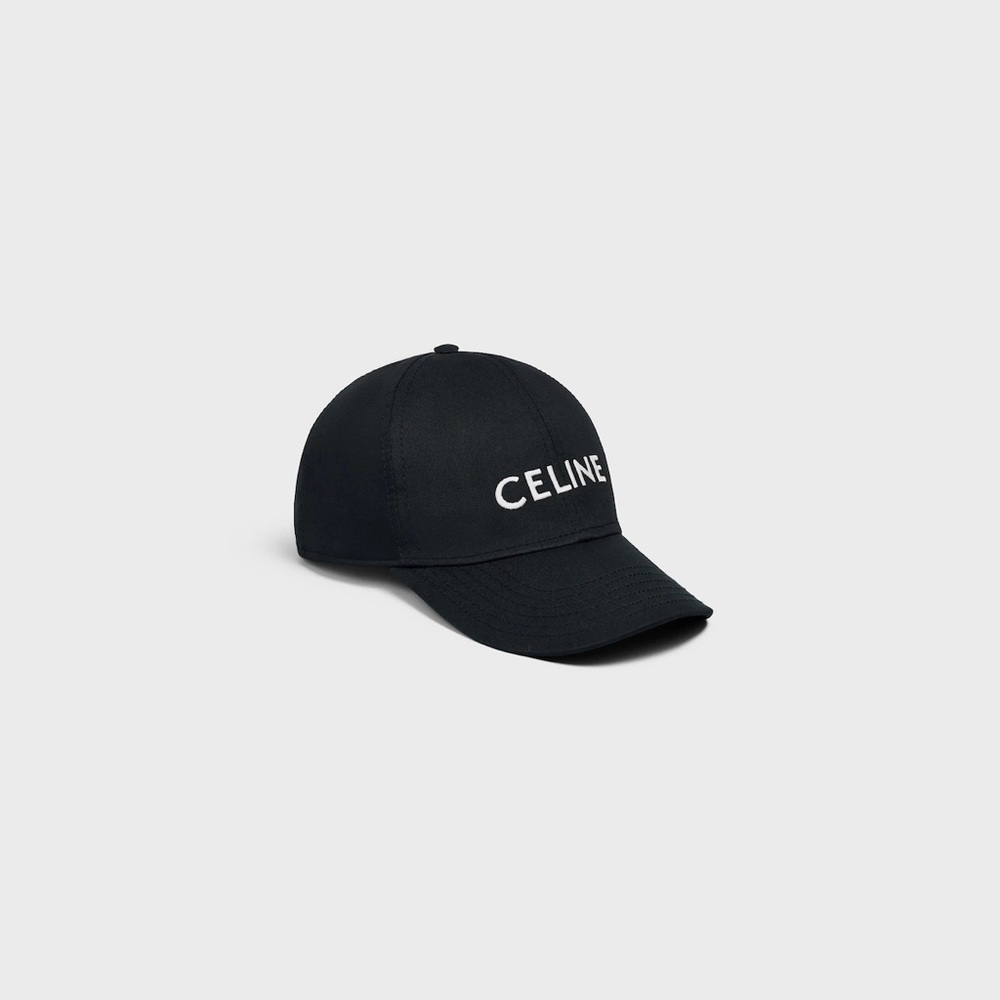 New Celine Baseball Cap with CELINE embroidery in cotton gabardine - Picture 4 of 10